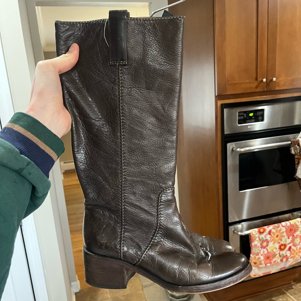 Chloe Edith boots dark brown leather vtg